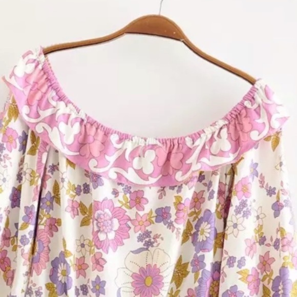 COPY - boho gypsy feel boho floral print crop blo… - Picture 7 of 16